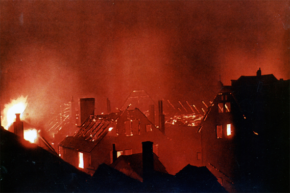 Häuser nach Bombardierung Kassel 1943 