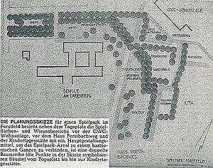 Plan des geplanten Spielplatzes auf dem Togoplatz