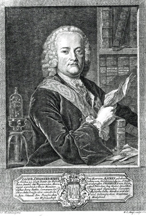 Portrait Jakob Sigismund Waitz von Eschen Kupferstich von W.C. Mayr 1770 