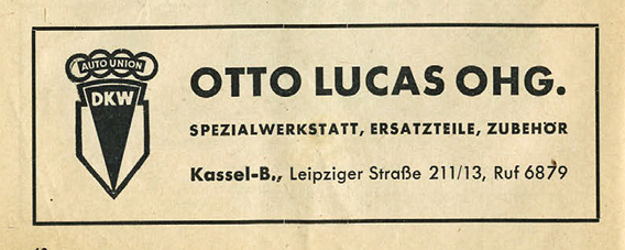 Werbung der Otto Lucas OHG, 1956 