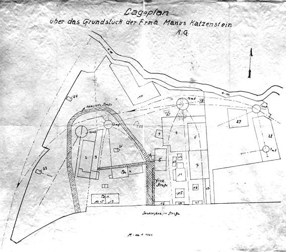 Lageplan Fa. Katzenstein, Sandershäuser Str. 17 in 1925 